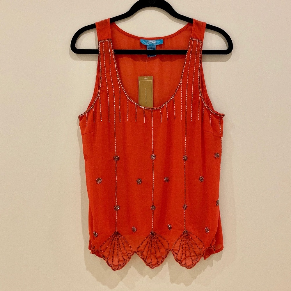 NWT Francesca's Red Beaded Tank